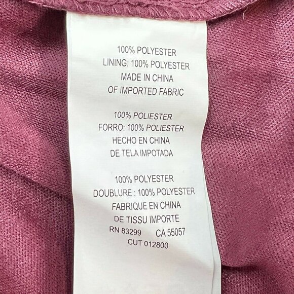 Reverie Burgundy Halter Maxi Dress Size 12 Double Tier Ruffle Overlay Open Back - Picture 9 of 10